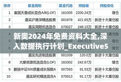 新奥2024年免费资料大全,深入数据执行计划_Executive5.489