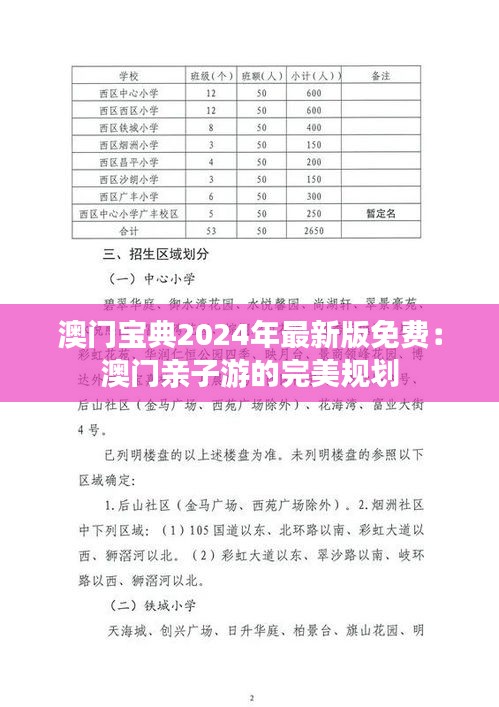 澳门宝典2024年最新版免费：澳门亲子游的完美规划