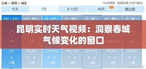 昆明实时天气视频：洞察春城气候变化的窗口