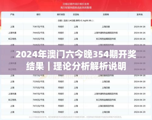 2024年澳门六今晚354期开奖结果｜理论分析解析说明