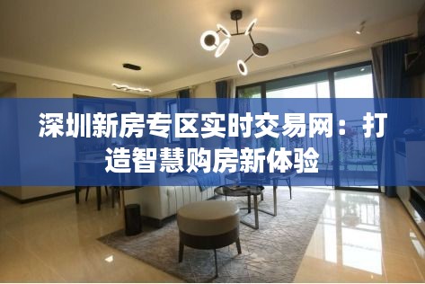 深圳新房专区实时交易网：打造智慧购房新体验