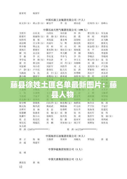 藤县徐姓土匪名单最新图片：藤县人物 