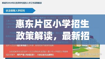 惠东片区小学招生政策解读，最新招生政策详解
