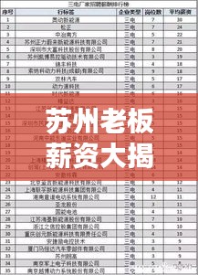 苏州老板薪资大揭秘，TOP 10榜单揭晓！