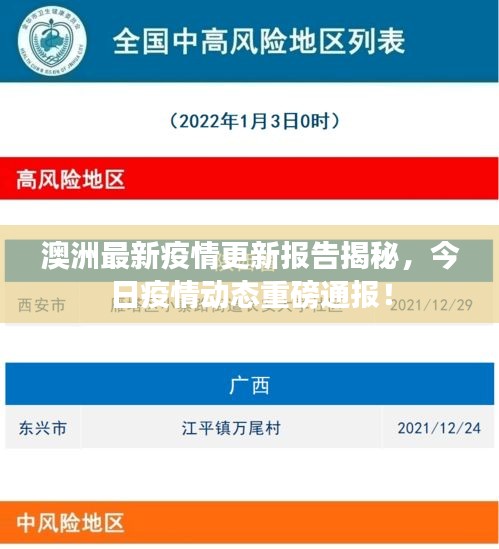 澳洲最新疫情更新报告揭秘，今日疫情动态重磅通报！