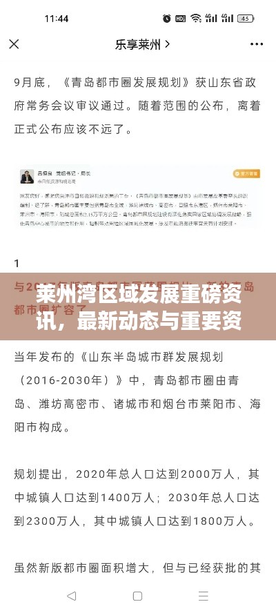莱州湾区域发展重磅资讯，最新动态与重要资讯一网打尽