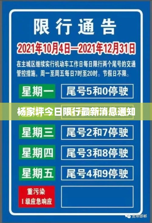 杨家坪今日限行最新消息通知