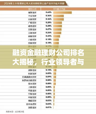融资金融理财公司排名大揭秘，行业领导者与未来趋势展望