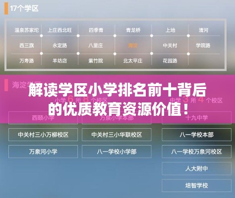 解读学区小学排名前十背后的优质教育资源价值！
