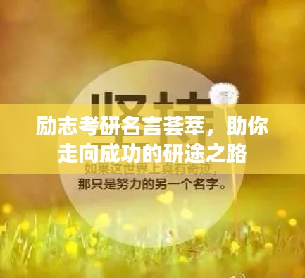励志考研名言荟萃，助你走向成功的研途之路